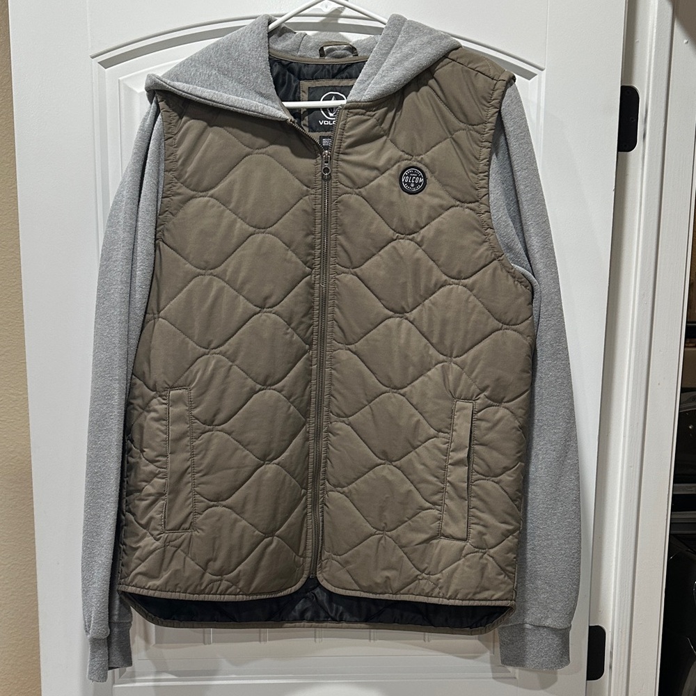 Volcom Quilted Puffer Jacket Olive / Tan and Gray